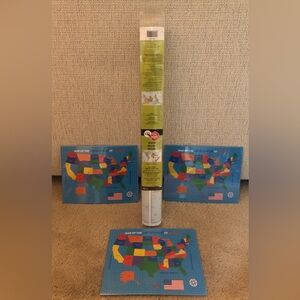 Colorful United States Map Dry Erase Peel and Stick Wall Map & 3 USA Puzzles